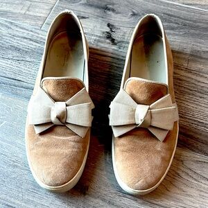 Michael Kors Collection suede slip-on sneakers with grosgrain bow